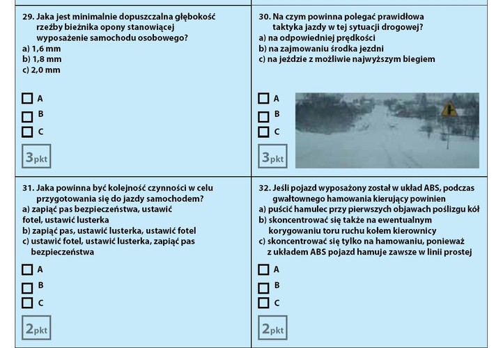 Przykładowy zestaw  pytań - część specjalistyczna