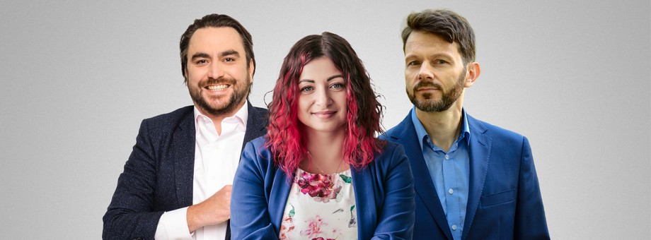 Od lewej: Przemysław Kadula, CEO Grupy Everuptive, Ewelina Podrez-Siama, założycielka i CEO w agencji marketingu internetowego Fox Strategy oraz Błażej Miernikiewicz, współzałożyciel spółki EkoBroker