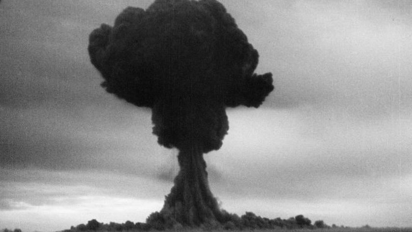 Zdjęcie z pierwszej próby sowieckiej bomby atomowej w 1949 r.