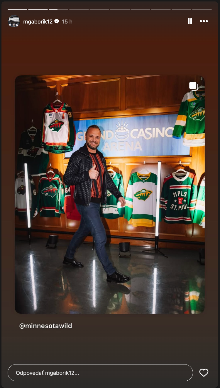 Marián Gáborík na oslavách Minnesoty Wild. 