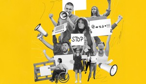 megafon ljudi ilustracija