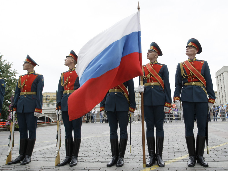 Rosyjscy żołnierze na paradzie na Czerwonym w Moskwie, fot. Alexander Zemlianichenko Jr/Bloomberg News