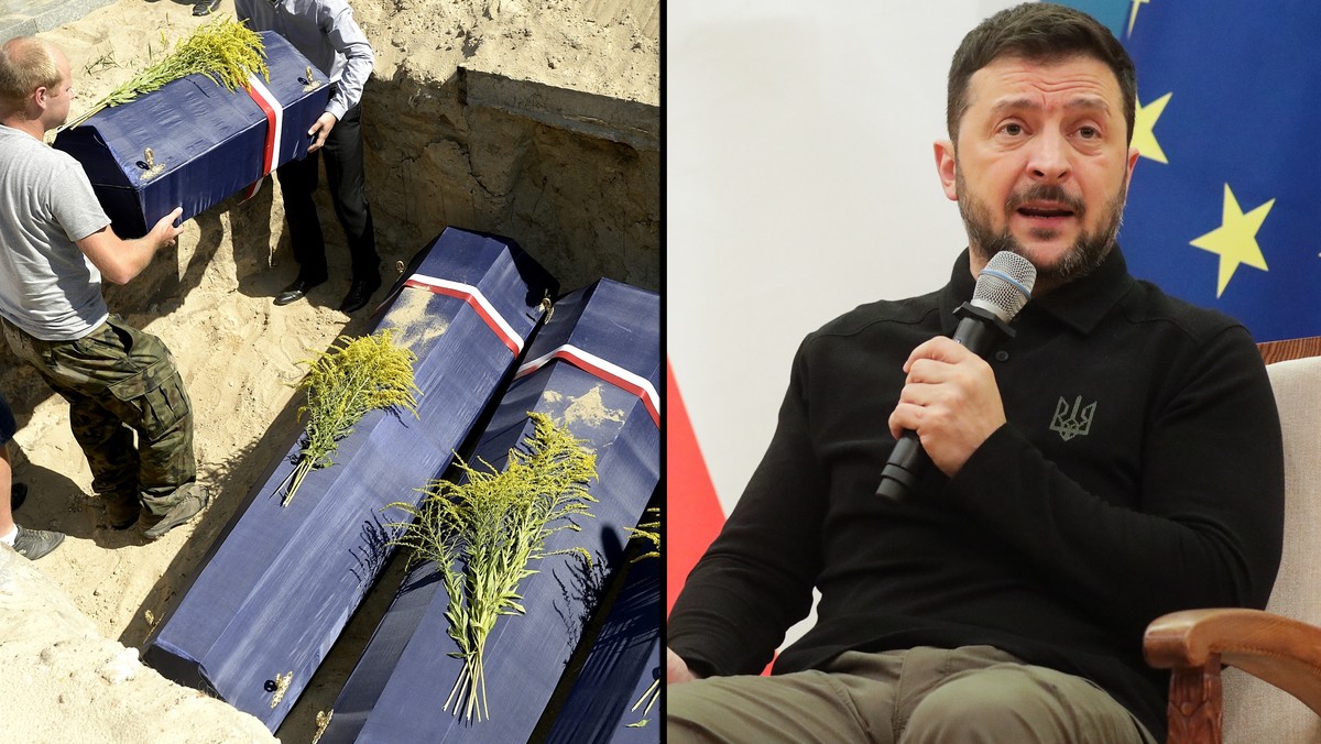 Wołodymyr Zełenski wymijająco odpowiada w sprawie ekshumacji ofiar rzezi wołyńskiej, podkreślając postęp [Źródło: PAP]