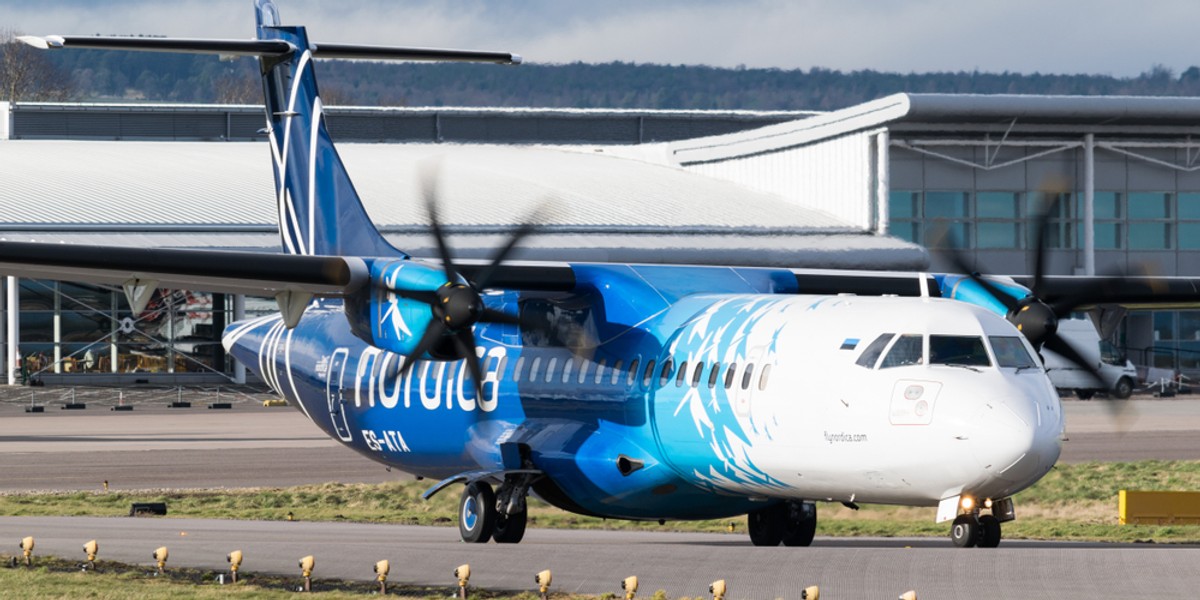 Samoloty turbośmigłowe na trasach regionalnych wykorzystywane są m.in. przez PLL LOT i należące do nich estońskie linie Nordica. Na zdjęciu ATR 72-600.