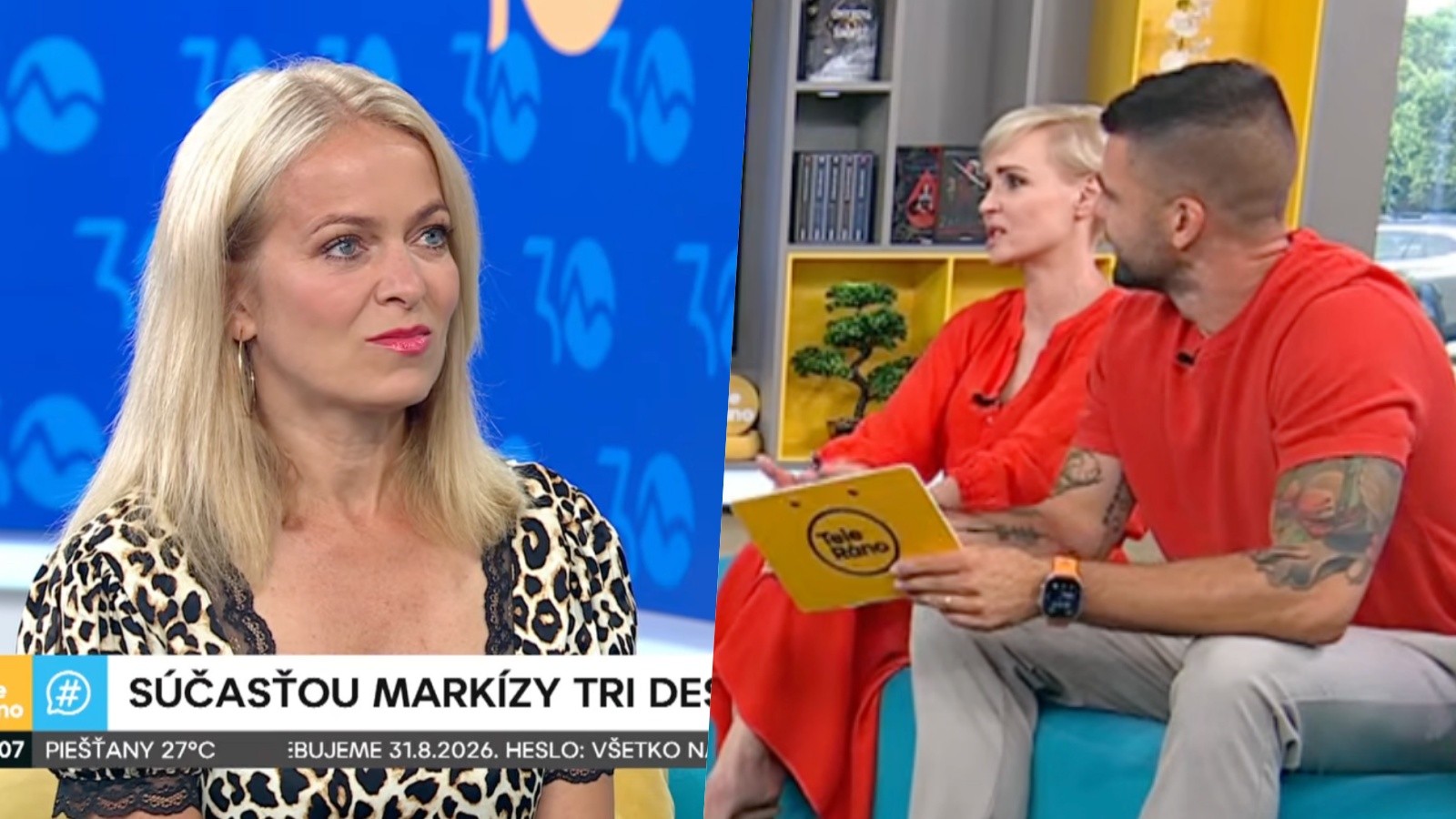 Janka Hospodárová, Kvetka Horváthová a Tomáš Juríček v Teleráne.