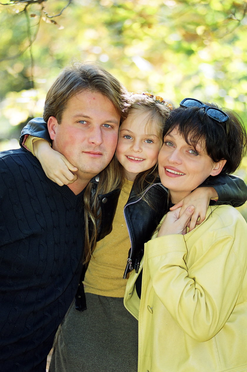 Adrianna Biedrzyńska, jej mąż Maciej Robakiewicz i córka Michalina