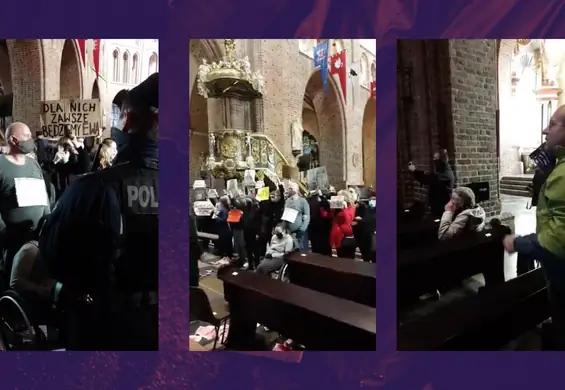 Protest w Katedrze. Na miejsce przyjechała policja. "Mamy dość Kościoła w takim wydaniu!"