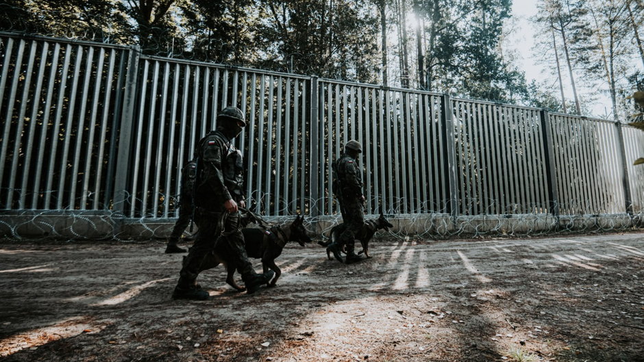 Patrol wojskowy przy granicy z Białorusią