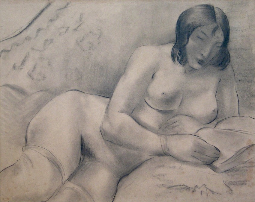 Poluležeći ženski akt