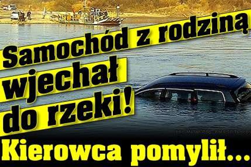 Samochód z rodziną wjechał do rzeki! Kierowca pomylił pedały...