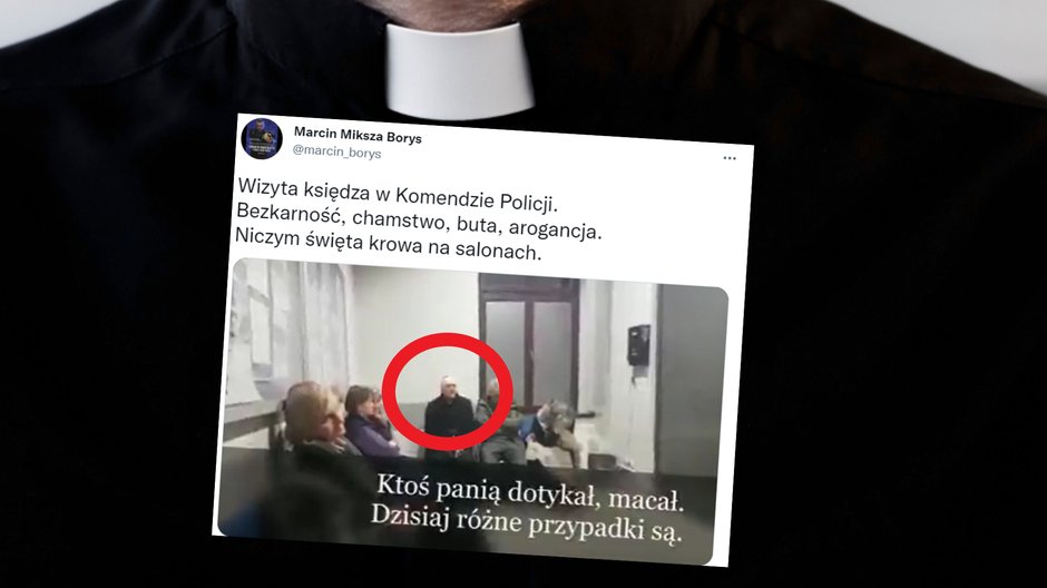 Ksiądz Woźnicki obraził policjantkę (fot. screen: Twitter/marcin_borys)