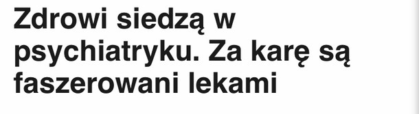 Nagłówki o szpitalach psychiatrycznych. 