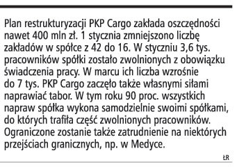 Plan restrukturyzacji PKP Cargo