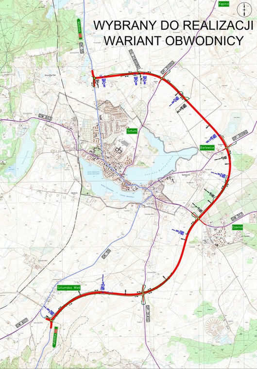 Obwodnica Sztumu - mapa