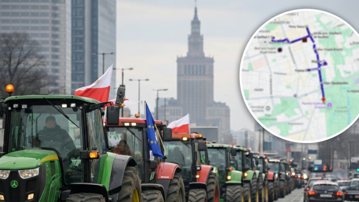 Ciągniki w Warszawie z mapą stolicy