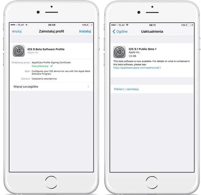 System iOS 9.1 beta dostępny jest dla wszystkich