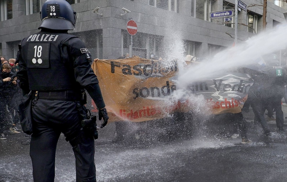 Protest we Frankfurcie nad Menem