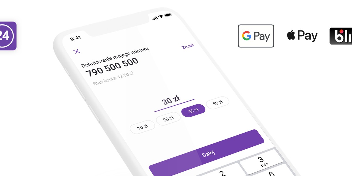 W Play24 doładujesz konto za pomocą Apple Pay i Google Pay