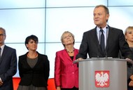 Premier Donald Tusk oraz kandydaci na nowych ministrów 