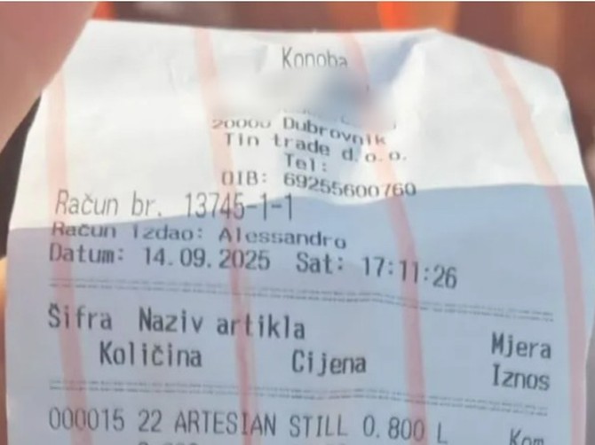 Srpkinji odrali kožu u Dubrovniku, račun za 2 kafe i 2 vode sramotno visok