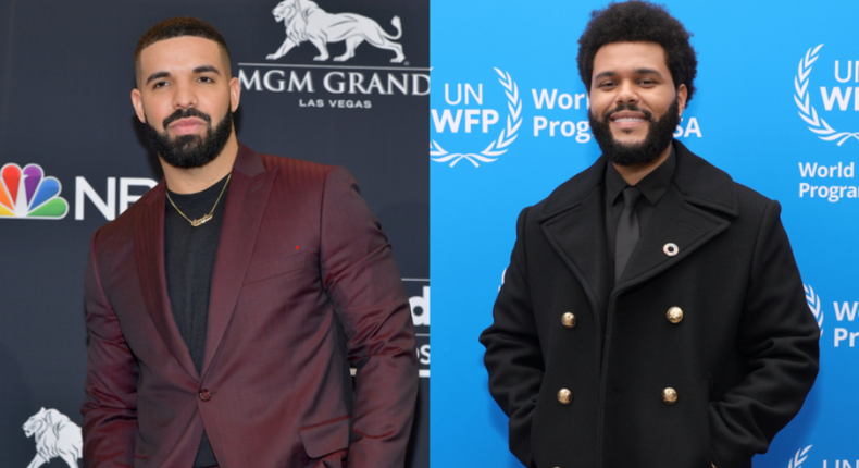 Drake (left) and The Weeknd