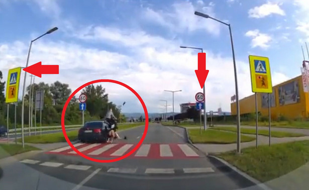 Wypadek w Nowym Sączu. Kierowca BMW uderzył w pieszych