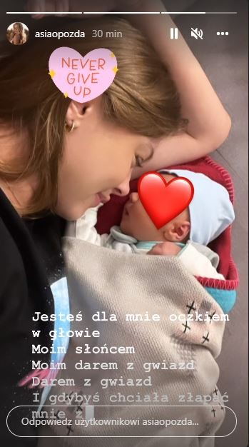 Joanna Obozda mostró una nueva foto con su hijo