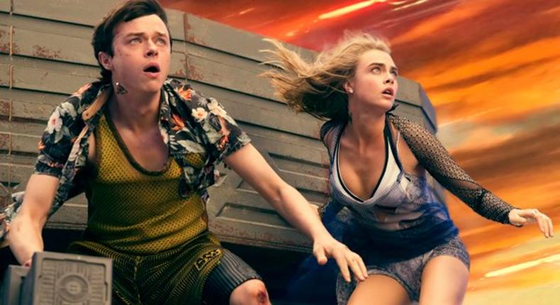 Dane DeHaan as Major Valerian, and Cara Delevingne as Sergeant Laureline both star in Valerian and the City of a Thousand Planets with mixed results 