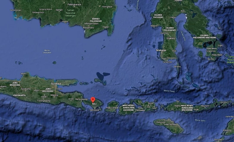 Głębokość wód w okolicach Bali, gdzie zaginął okręt, określa się nawet na 1500 m