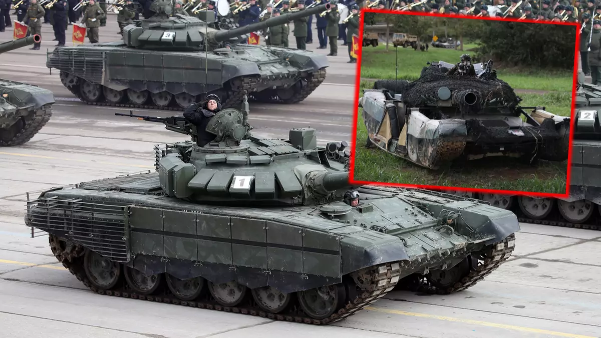 Czołg T-72 podczas parady wojskowej w Rosji