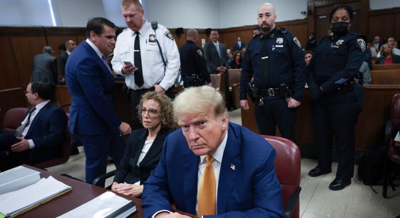 Donald Trump at his New York criminal hush-money trial.Win McNamee/Getty Images