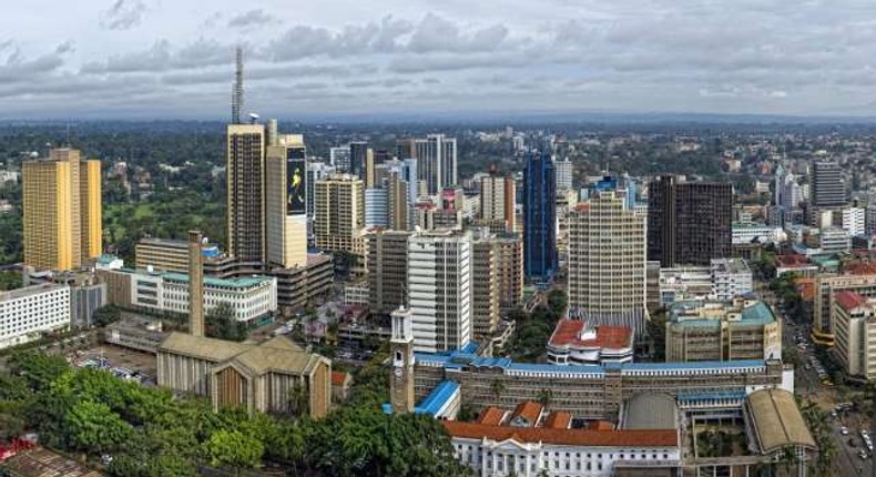 Nairobi City skyline.