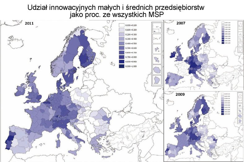 Udział innowacyjnych małych i średnich przedsiębiorstw jako proc. ze wszystkich MSP