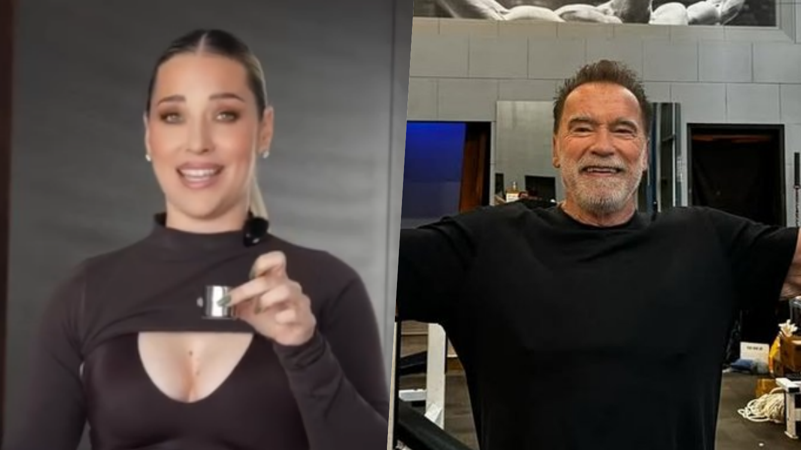 Bývalá tenistka Dominika Cibulková a bývalý profesionálny kulturista Arnold Schwarzenegger.