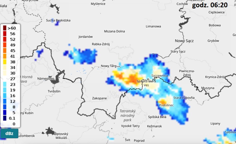 Poranna burza na południu woj. małopolskiego