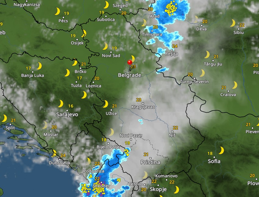 Kretanje nevremena u 3 sata