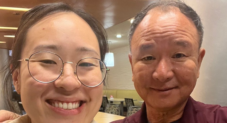 Grace Ryu often takes selfies with her dad when they pass each other at work in the same hospital.Courtesy of Grace Ryu