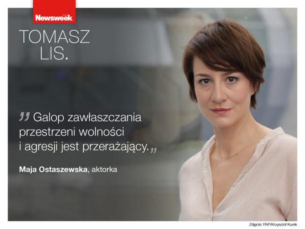 Maja Ostaszewska w programie Tomasz Lis.