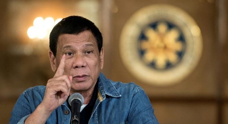Philippine Commission on Human Rights chief Jose Gascon is investigating allegations that Philippine President Duterte (pictured) orchestrated murders while mayor of the southern city of Davao