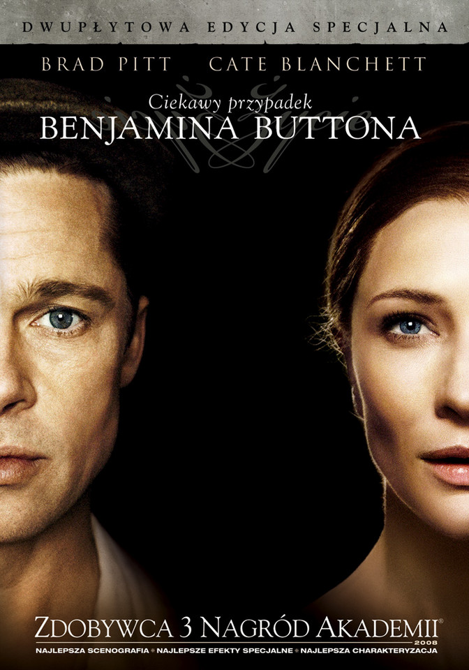Okłada wydania DVD filmu "Ciekawy przypadek Benjamina Buttona"