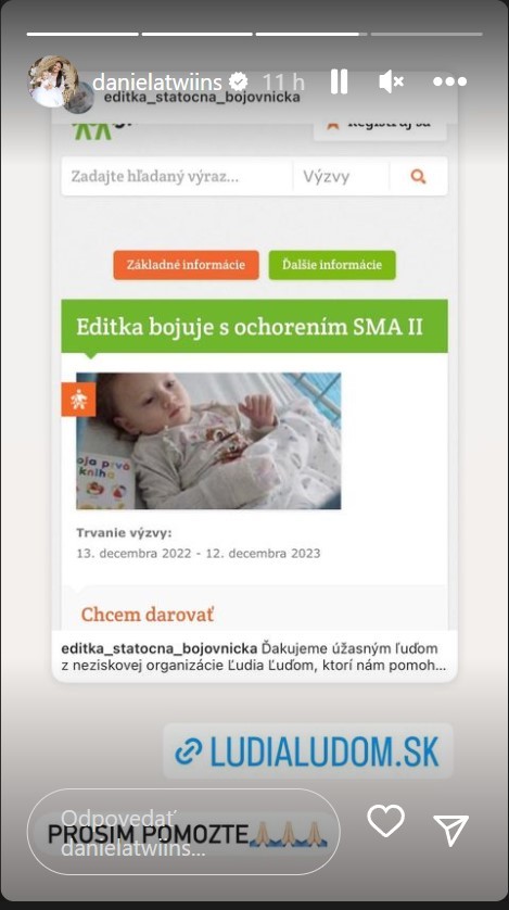 Na pomoc vyzývajú viaceré celebrity. Medzi nimi aj sestry Nízlové. 