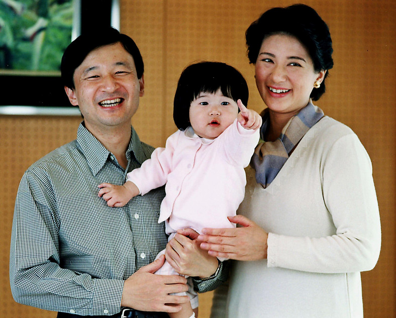 Książę Naruhito, księżna Masako i księżniczka Aiko