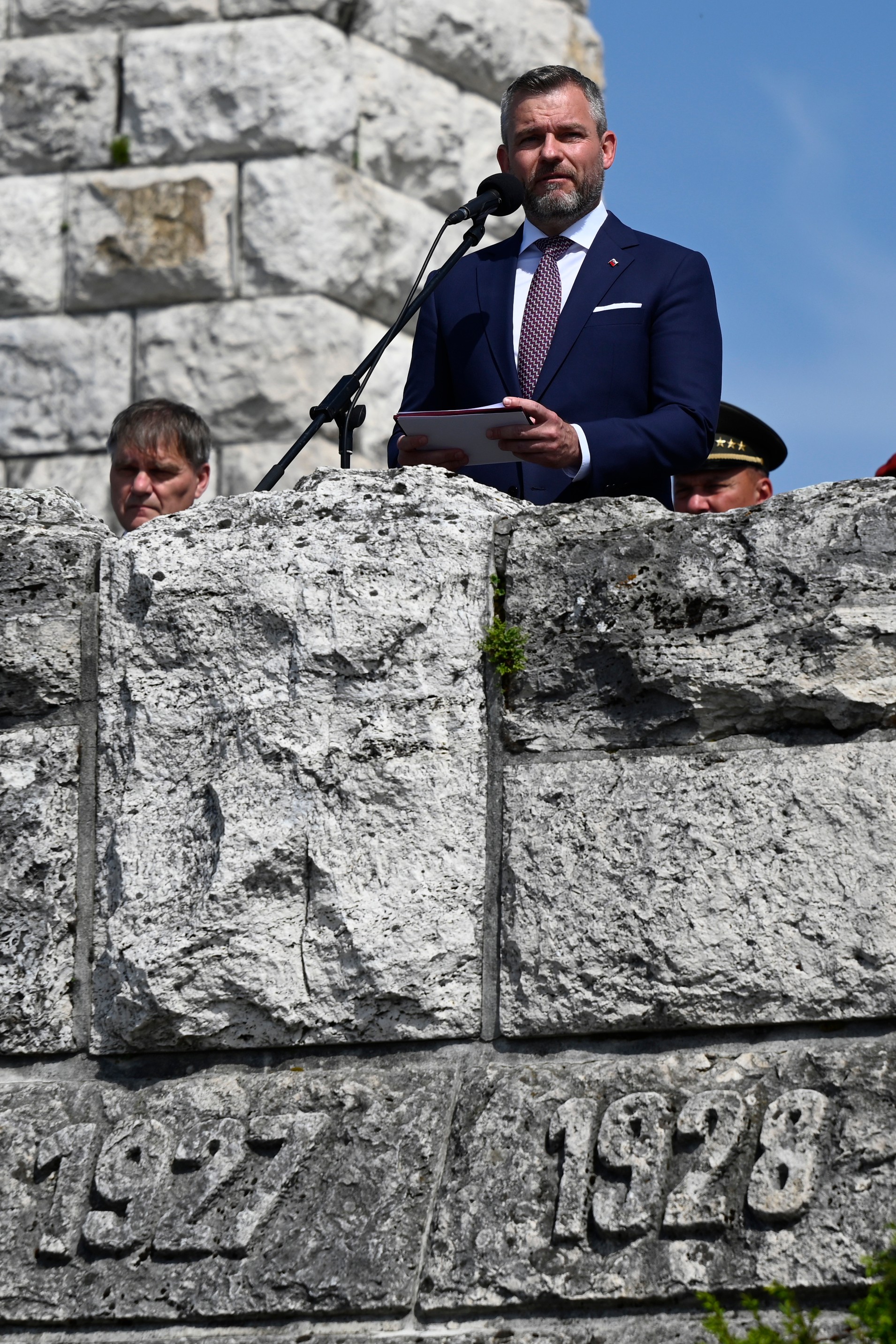 Zvolený prezident Peter Pellegrini počas príhovoru na spomienkovom podujatí.