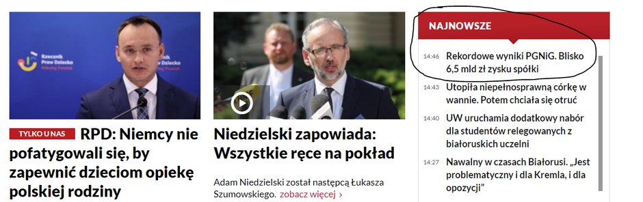 Ostatni artykuł w serwisie tvp.info pojawił się w piątek 21 sierpnia o godz. 14.46