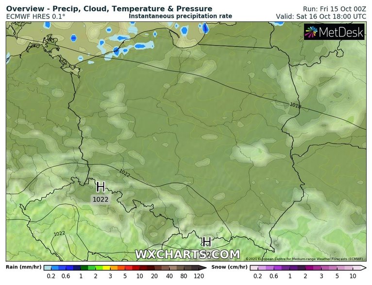 W sobotę tylko na północy może pokropić