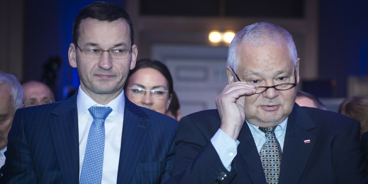 Premier Mateusz Morawiecki i prezes Narodowego Banku Polskiego Adam Glapiński