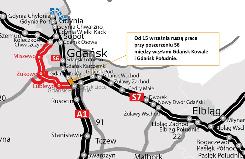 Poszerzenie S6 między węzłami Gdańsk Kowale i Gdańsk Południe