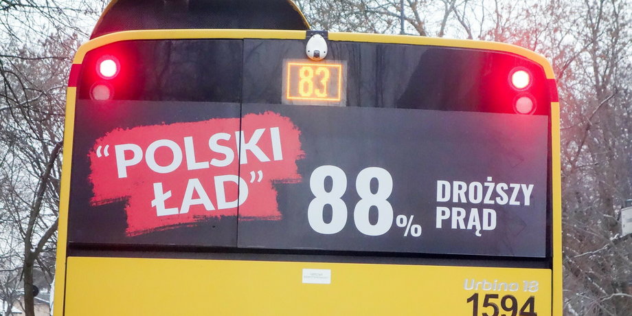 "Kampania reklamowa" Łodzi dotycząca Polskiego Ładu