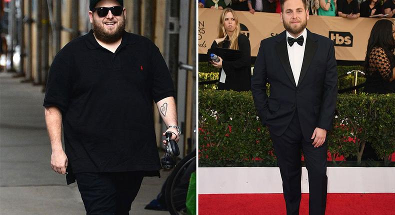 Before and after photos of Hollywood actor, Jonah Hill.