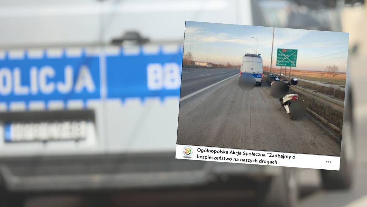 Policja interweniowała na autostradzie w woj. małopolskim (fot. screen z facebook.com/brdbp)
